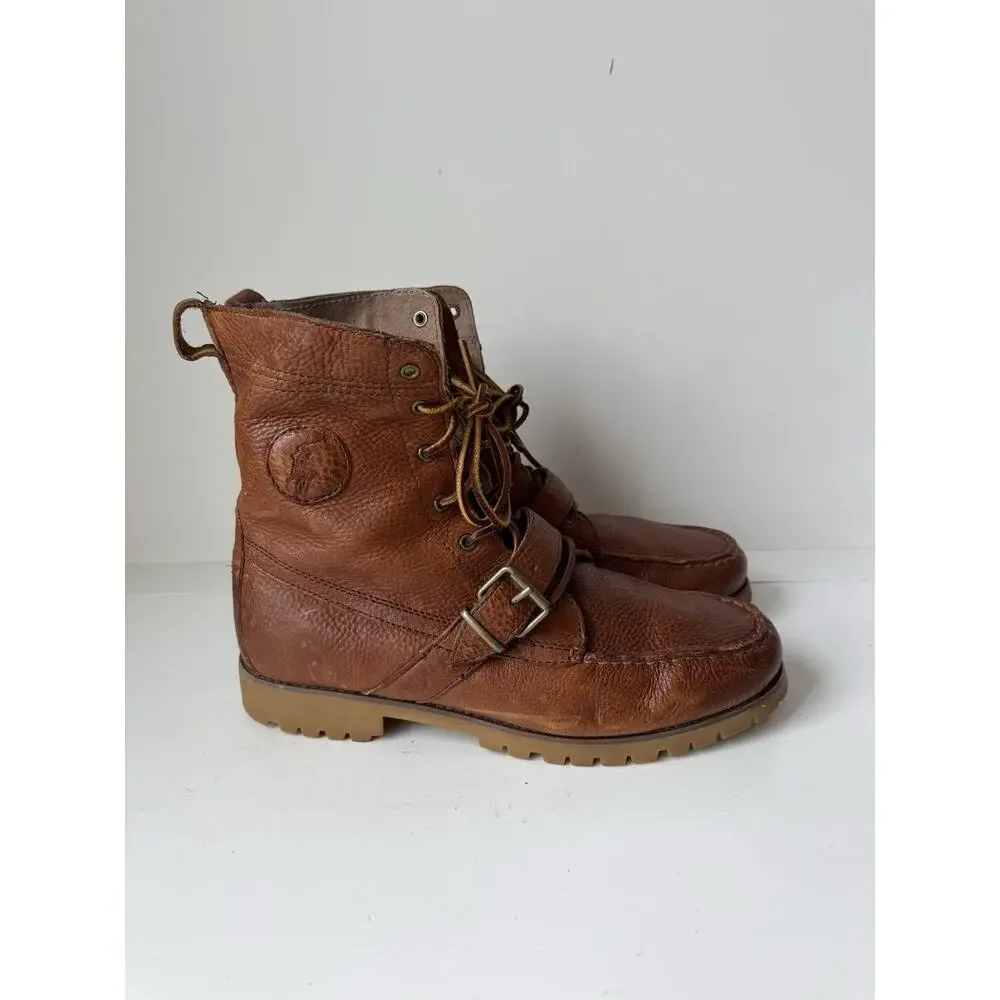 Polo Ralph Lauren Ranger Leather Buckle Boots - Men's Size 12 D Brown